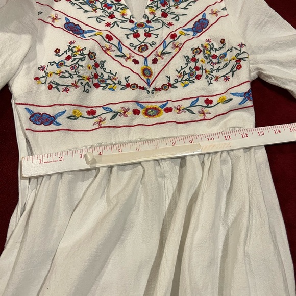 XS Maxi Linen embroidered Dress side zipper - Picture 3 of 6